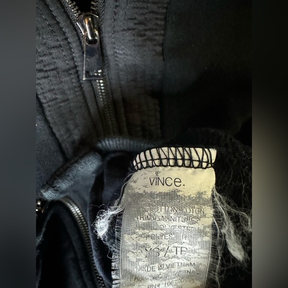 Vince Black Cotton Blend Full Zip Jacket - Picture 5 of 7